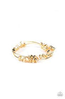 Paparazzi Get The GLOW On The Road - Gold - Opaque Crystal - Stretchy Bands - Bracelets