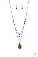 Paparazzi Time to Hit the ROAM Brass and Tiger’s Eye Stone Layered Necklace
