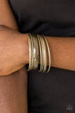 Paparazzi Sahara Shimmer - Brass Bangles - Set of 7 Bracelets