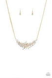 Paparazzi eirs and Graces Gold Gem Necklace and matching Earrings