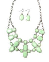 Paparazzi Goddess Glow - Green - Round, Oval and Teardrops - Necklace & Earrings