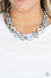 Paparazzi Fashionista Fever - Silver - Hexagon Acrylic Frames - Necklace and matching Earrings