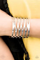 Paparazzi Keep Them On Edge - Silver Cuff Bracelet - Trend Blend / Fashion Fix Exclusive July 2019