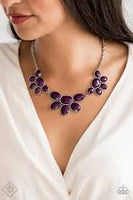 Paparazzi Flair Affair- Purple and Silver Necklace with matching earrings