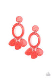 Paparazzi Sparkling Shores - Orange / Coral - Acrylic Earrings - The Jewelry Box Collection 