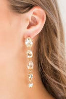 Paparazzi Red Carpet Radiance - Gold Gem - Earrings