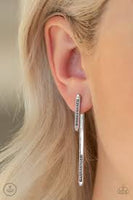 Paparazzi Very Important VIXEN - Silver - Rhinestones - Double Sided Post Earrings