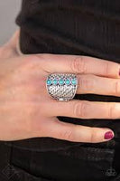 Paparazzi  A Line In The SANDSTONE blue ring - The Jewelry Box Collection 
