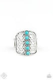 Paparazzi  A Line In The SANDSTONE blue ring - The Jewelry Box Collection 