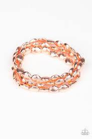 Paparazzi Basic Bliss - Copper Beads - Set of 3 Bracelets - The Jewelry Box Collection 