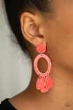 Paparazzi Sparkling Shores - Orange / Coral - Acrylic Earrings - The Jewelry Box Collection 