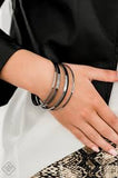 Paparazzi Ensnared - Black Gunmetal - Set of 5 Bangle Bracelets - Trend Blend / Fashion Fix March 2020