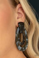 Paparazzi Earring ~ The HAUTE Zone - Black earrings - The Jewelry Box Collection 