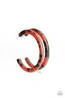 Paparazzi HAUTE-Blooded - Brown - Tortoise Shell Pattern - Acrylic Hoop Earrings - The Jewelry Box Collection 