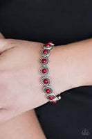 Paparazzi Globetrotter Goals - Red -Silver Bracelet