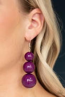Paparazzi Material World Purple Earrings - The Jewelry Box Collection 