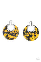 Paparazzi Metro Zoo - Yellow - Speckled Acrylic Frame - Silver Earrings - The Jewelry Box Collection 