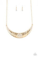 Paparazzi Stardust - Gold Necklace and matching earrings