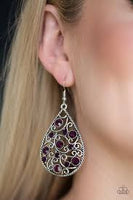 Paparazzi Certainly Courtier Purple Bling Earrings
