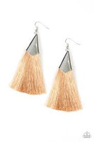 Paparazzi In Full PLUME - Brown - Thread / Fringe / Tassel Earrings - The Jewelry Box Collection 