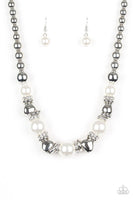 Paparazzi Hollywood Haute Spot Necklace White - The Jewelry Box Collection 