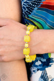 Paparazzi Trendsetting Tourist - Yellow Bracelet Fashion Fix July 2020