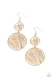 Paparazzi Palm Oasis Gold Earring - The Jewelry Box Collection 