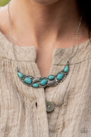 Paparazzi Cottage Garden Silver Blue Necklace Fashion Fix July 2020