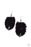 Paparazzi hanging by a thread black tassel earrings - The Jewelry Box Collection 