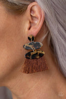 Paparazzi No One Likes A Cheetah Brown Posts Earring - The Jewelry Box Collection 