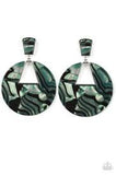 Paparazzi Let HEIR Rip! - Green - Faux Marble - Acrylic Earrings - The Jewelry Box Collection 