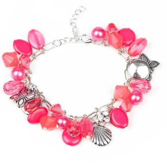 Paparazzi Buzzing Beauty Queen pink bracelet - The Jewelry Box Collection 