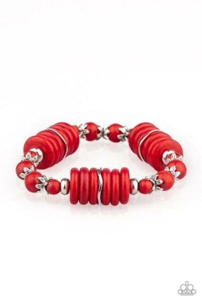 Paparazzi Sagebrush Serenade Red Bracelet - The Jewelry Box Collection 